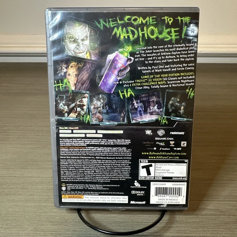Batman Arkham Asylum Game Of The Year Edition Xbox 360 Complete CIB